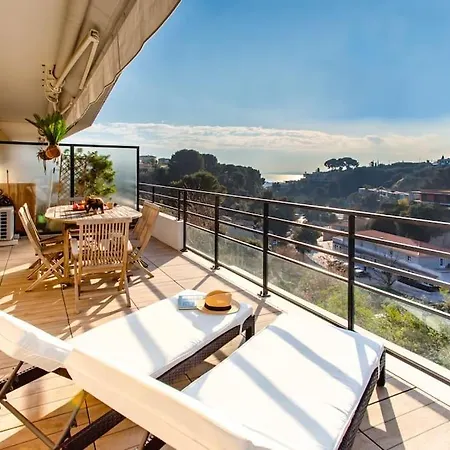 Apartment L8 Calm, Panoramic Sea View Withterrace, Parking & Ac Saint-Laurent-du-Var