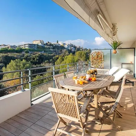 Apartmán L8 Calm, Panoramic Sea View Withterrace, Parking & Ac Saint-Laurent-du-Var